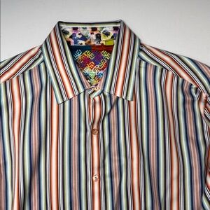 Robert Graham Colorful Striped Men's Shirt
